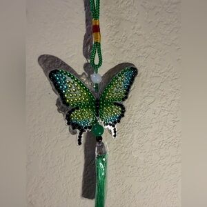 Multi Beaded Butterfly Hanging Ornament/Car Tassel/Wind Chime